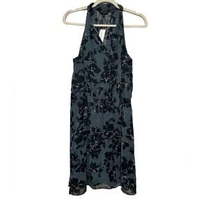Banana Republic‎ NWT Blue Black Moody Floral Sleeveless Dress Womens Size 8